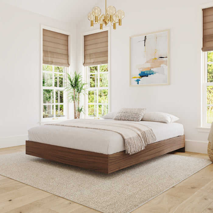 Grand lit plateforme Nordika - noyer