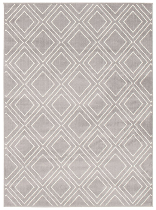 Carpette August gris géodeblanc 6 pi 7 po x 9 pi 6 po