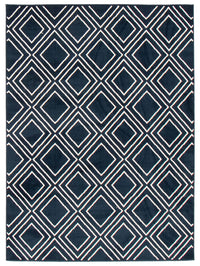 Carpette August bleu marine géodeblanc 5 pi 3 po x 7 pi 3 po