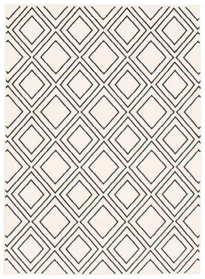 August Geod White-Navy 6'7" x 9'6" Area Rug