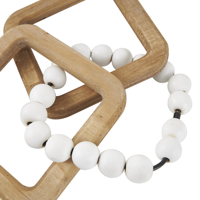 Sculpture chaîne de 14 po en bois - ensemble de 2
