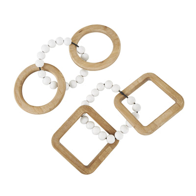 Wood 14" Chain Sculpture - Set of 2|Sculpture chaîne de 14 po en bois - ensemble de 2