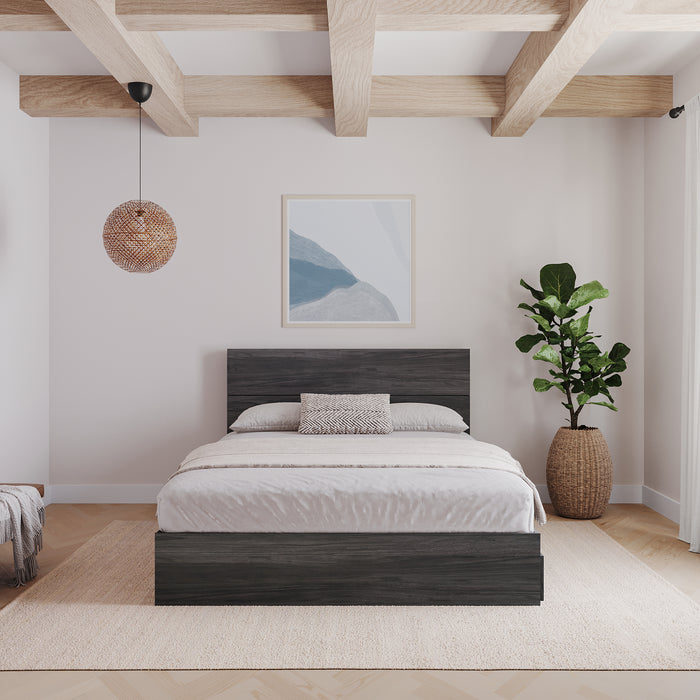 Tête de lit à panneaux Nordika pour lit simple - grise