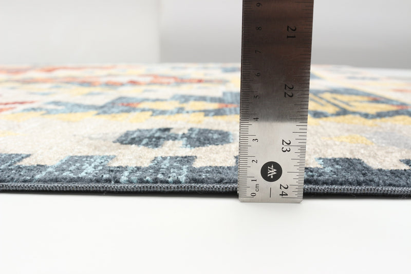 Carpette Mosaic taupe et cuivre lavable à la machine - 5 pi 0 po x 7 pi 0 po