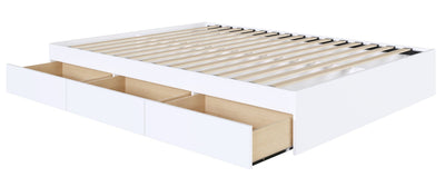 Nordika Full Platform Bed - White | Lit plateforme double Nordika - blanc | D08HK8XO