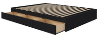  Lit plateforme double Nordika avec rangement - noir 