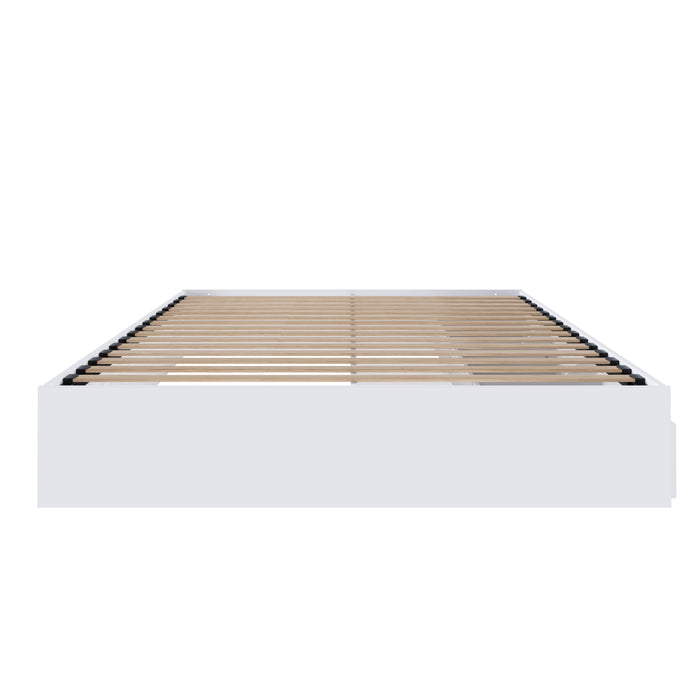 Grand lit plateforme Nordika - blanc