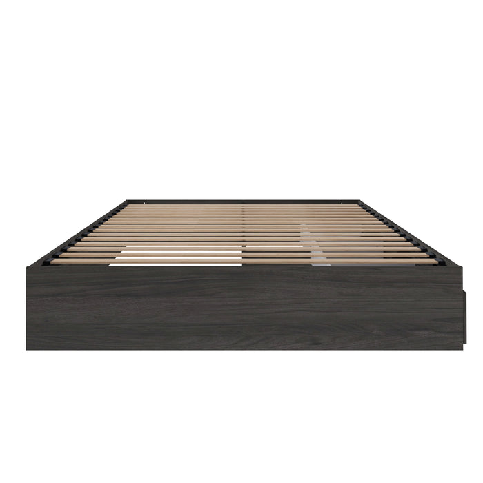 Grand lit plateforme Nordika - gris écorce