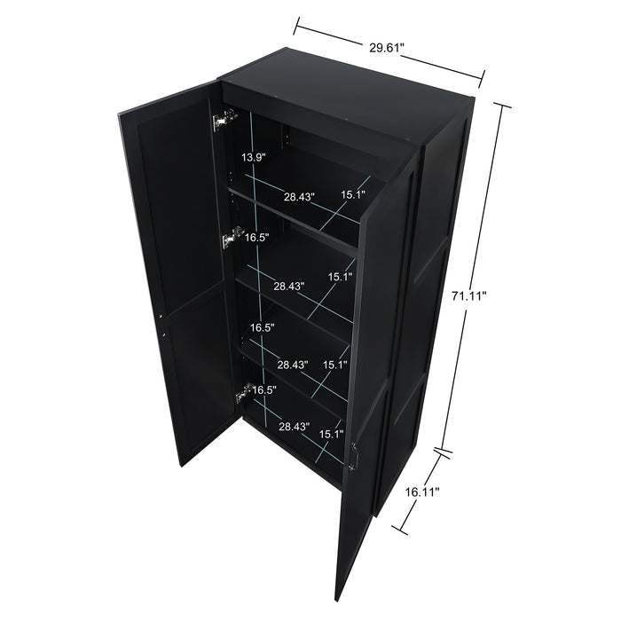 Armoire de rangement autoportante moderne Hopkins de Manhattan Comfort avec 7 tablettes - blanche