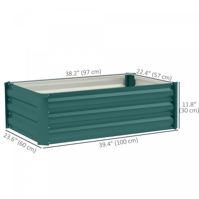 Outsunny Lot De 2 Plates-bandes Surelevees, Jardiniere Galvanisee, Vert