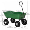Outsunny Steel Garden Cart with Handle and 10" Pneumatic Tires, Utility Wagon Cart for Garden, Patio, Lawn, 551 lbs Capacity, Green