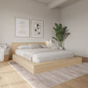 Kanso Low Platform Bed Set Queen Bed | Kanso Lit a Plateforme Basse avec Tete de Lit