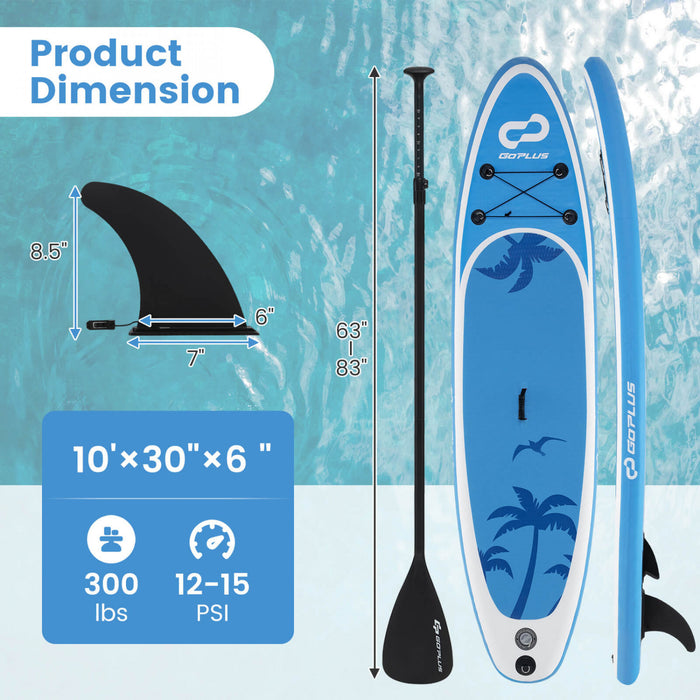 Petite Planche Gonflable De Sup Goplus, Planche De Pagaie Portable Avec Des Anneaux 5d