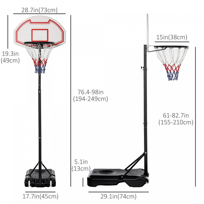 Systeme De Panier De Basket Pour Jeunes Soozier Ajustable De 5,5 A 7 Pieds