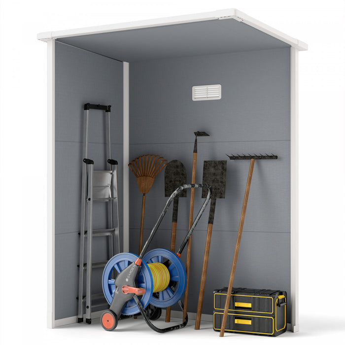 Outsunny Abri De Jardin, Rangement Exterieur Avec Porte Verrouillable, Gris