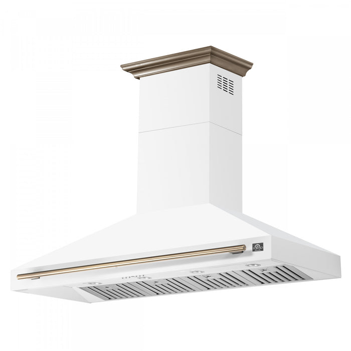 Hotte de cuisiniere murale Aria de 60 pouces en blanc inoxydable-FRHWM5095-60WHT