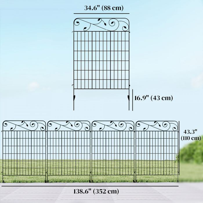 Outsunny 11.5' Cloture decorative pour bordures de jardin