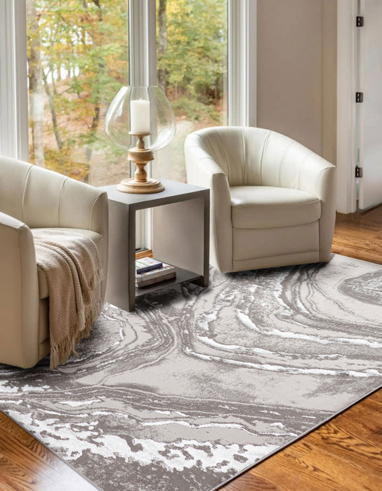 Tapis Contemporain/Moderne Dove 5'0\" x 8'0\" en Gris