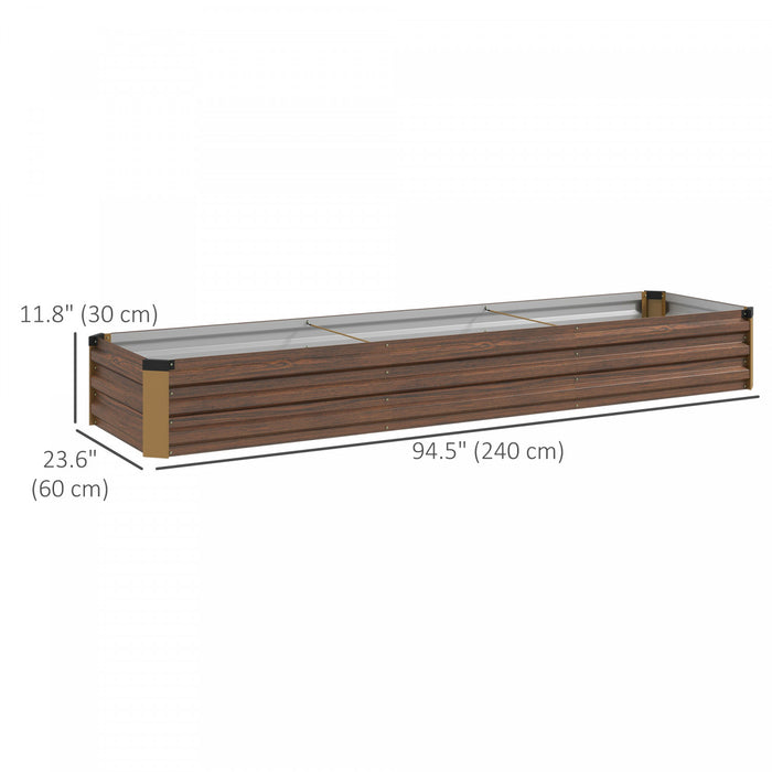 Outsunny Lit De Jardin Sureleve 8x2x1pi, Jardiniere Surelevee Galvanisee
