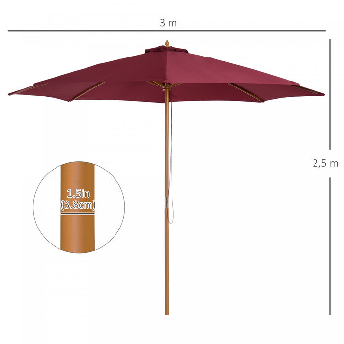 Outsunny Parasol Rouge