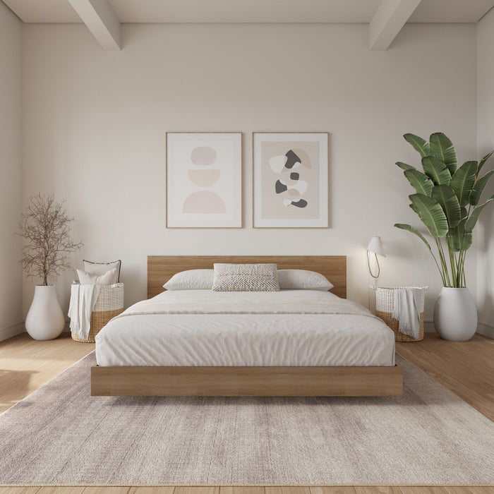 Lit plateforme bas Satori avec tete de lit Double