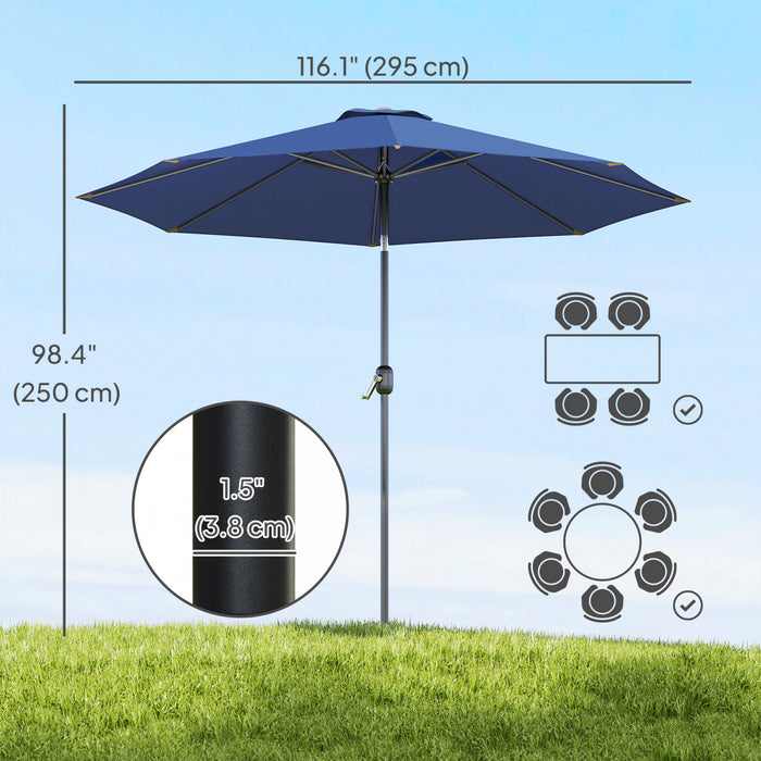 Outsunny Parasol, Bleu