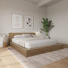 Kanso Low Platform Bed Set Queen Bed | Kanso Lit a Plateforme Basse avec Tete de Lit