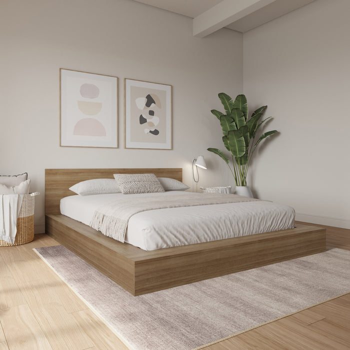 Kanso Lit a Plateforme Basse avec Tete de Lit