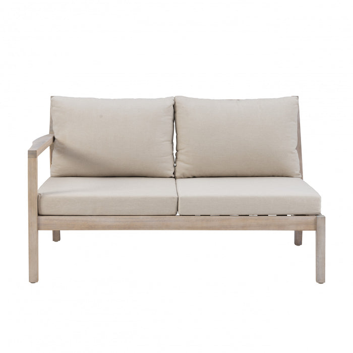 Causeuse Teagon de couleur beige et naturelle pour la terrasse à l’extérieur - ensemble de 2