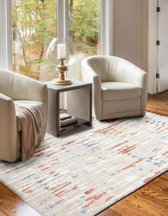 Tapis Contemporain/Moderne Juniper 8'0\" x 10'0\" en Ivoire