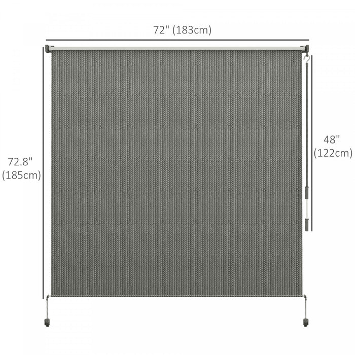 Outsunny Store Enrouleur Exterieur, Store De Porte Patio 6'x6', Gris Fonce