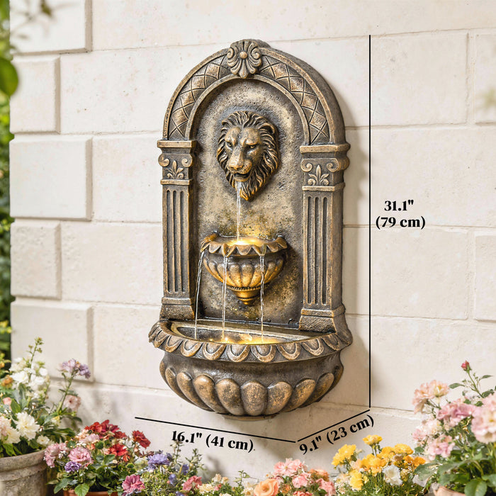 Fontaine murale exterieure a 3 niveaux Outsunny avec eclairage LED