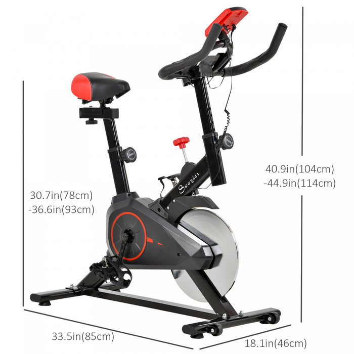 Soozier Velo D'exercice Vertical Velo D'interieur Cardio Workout Cyclisme Machine Equipement De Fitness Pour Salle De Sport A Domicile Avec Ecran Lcd A Volant D'inertie A Resistance Reglable