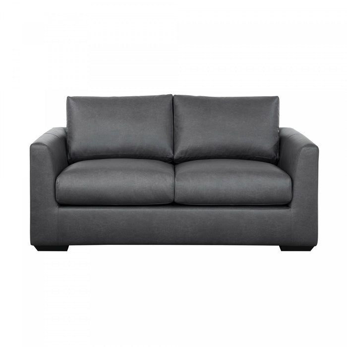 Canape Loveseat Contemporain Cleo Rembourre en Etain