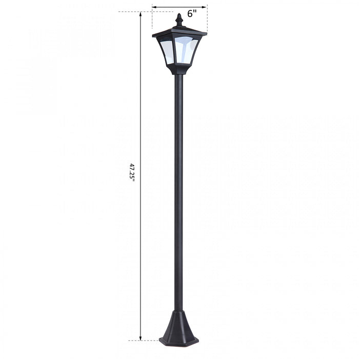 Luminaire Exterieur Solaire Lampadaire Lanterne Classique Led 10 Lm Dim. 15l X 15l X 120h Cm Noir