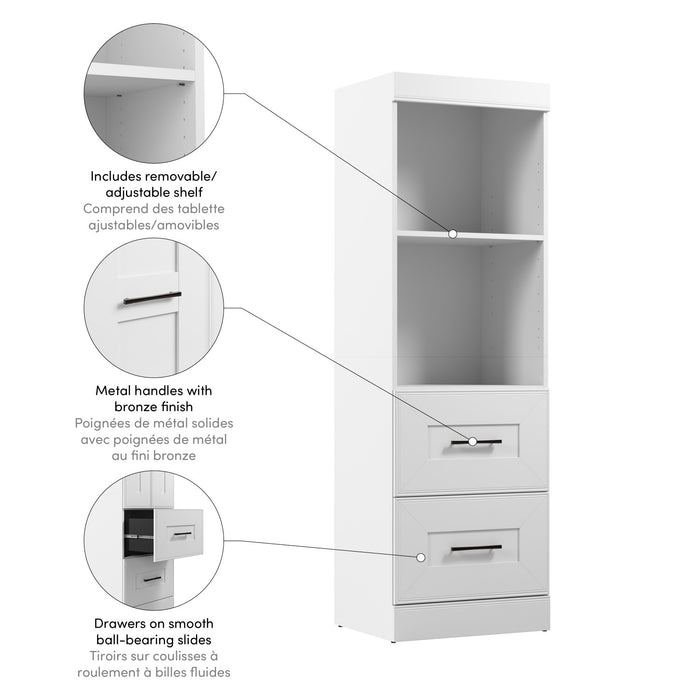 Organisateur de garde-robe Edge de Bestar de 25 po (L) avec tiroirs - blanc