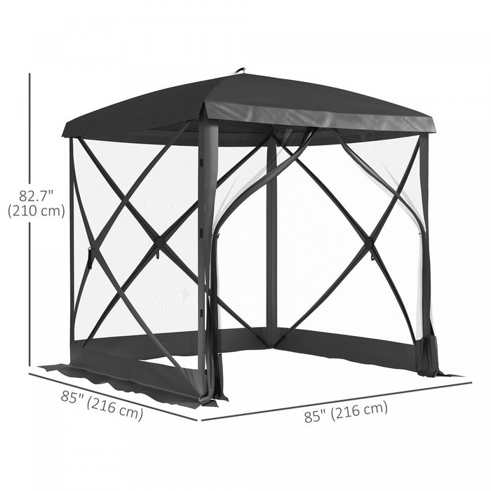 Outsunny Tente De Camping A Ecran Escamotable Installation Instantanee Noir