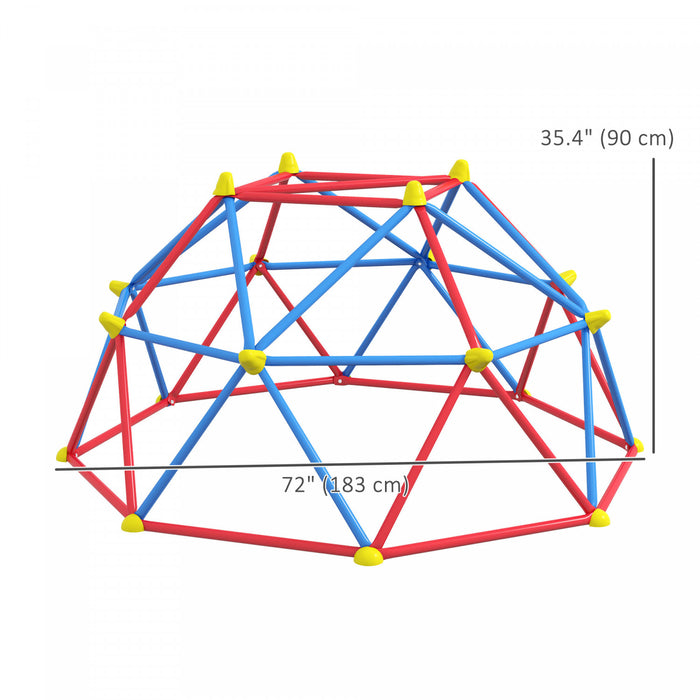 Outsunny 6 Ft Dome Geometrique Grimpeur Play Center, Outdoor Jungle Gym Exterieur Avec Acier Resistant A La Rouille Et Aux Uv, Supportant Jusqu'a 396 Lbs, Pour 1-4 Enfants Ages De 3-8 Ans