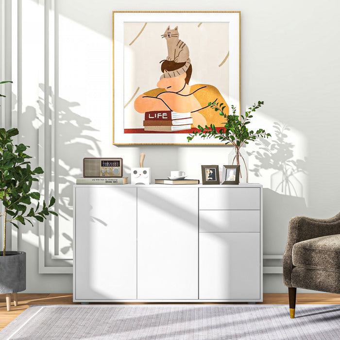 HOMCOM Buffet de cuisine avec tiroirs et armoires de rangement