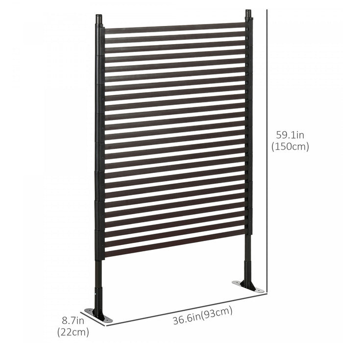 Outsunny Cloture de jardin en metal 5pi avec pieds Marron