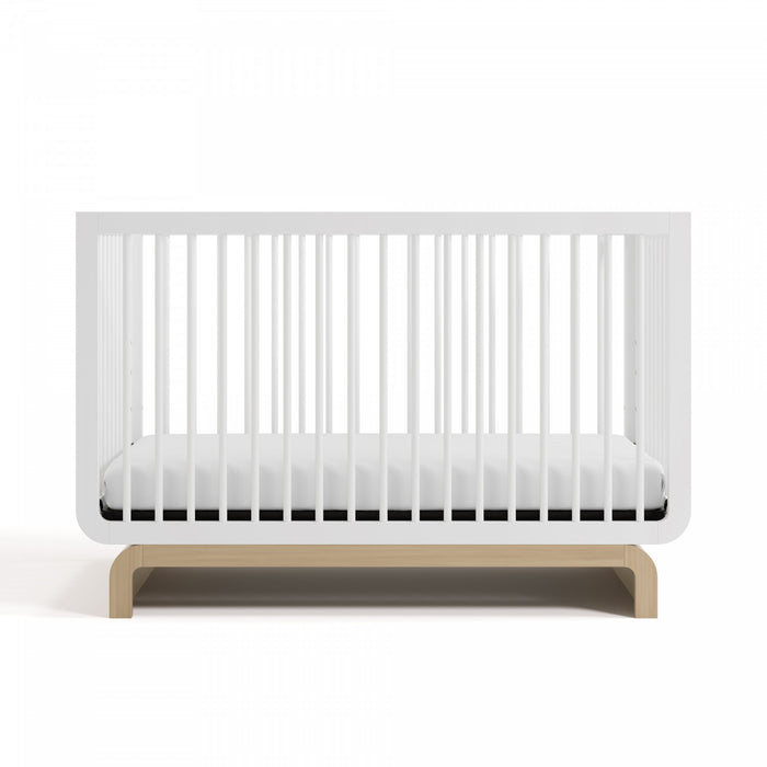 Storkcraft Santorini Lit de bebe convertible 5-en-1 - Blanc avec bois clair