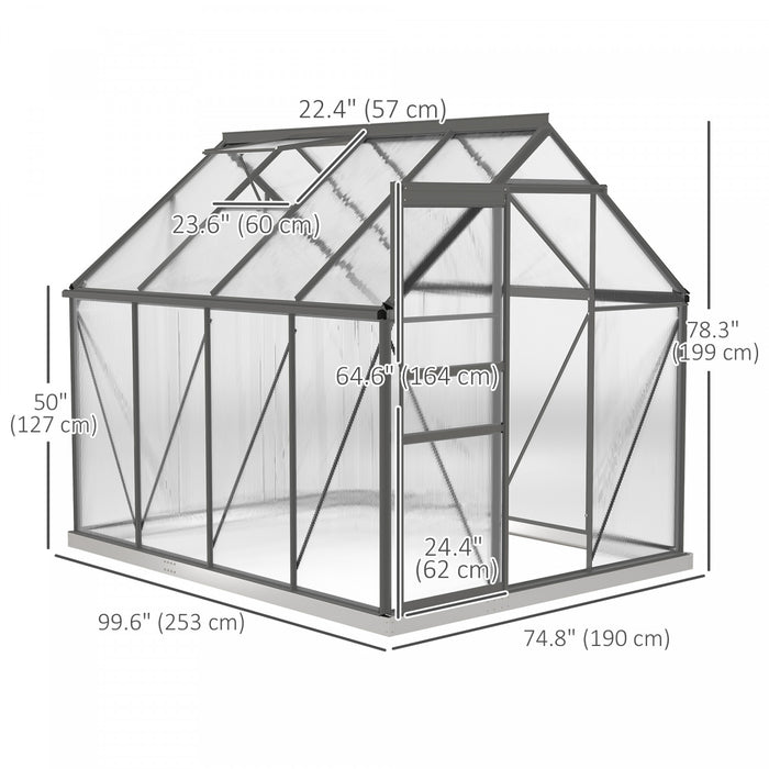 Outsunny Serre Exterieure En Polycarbonate 6' X 8' X 6.5'