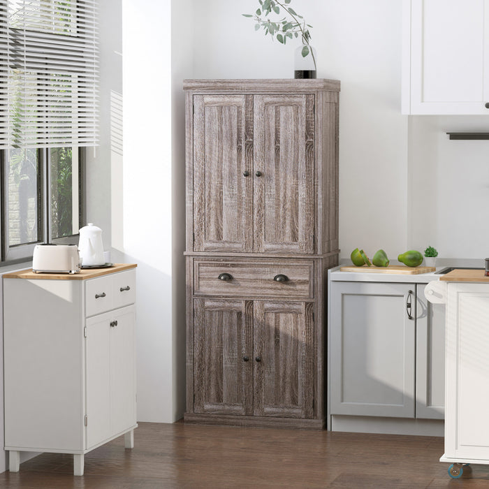 HOMCOM Armoire Garde-Manger Cuisine Etagere Tiroir Bois