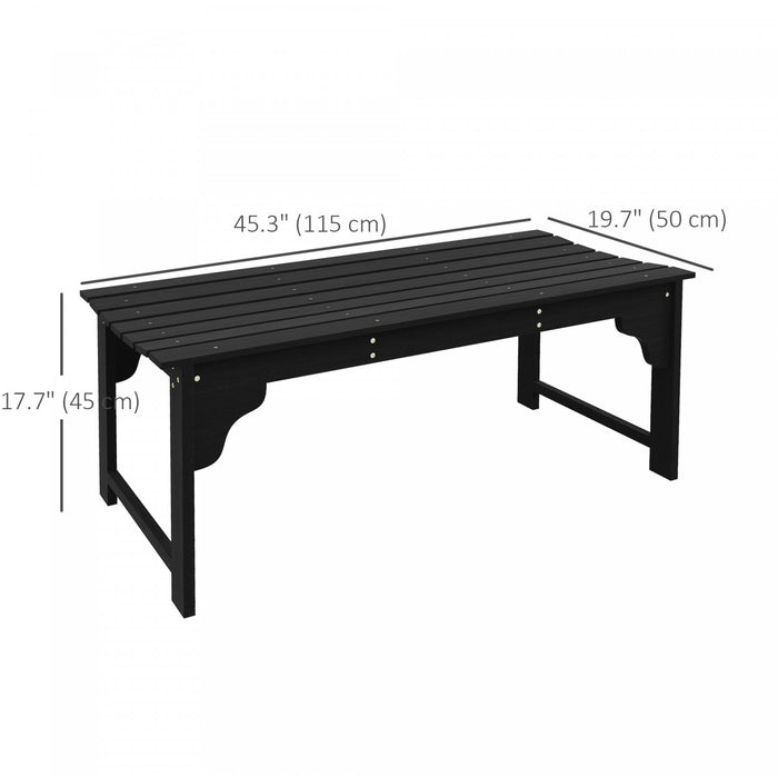 Outsunny Tabouret de Jardin en Bois avec Siege a Lattes, Banc, Noir