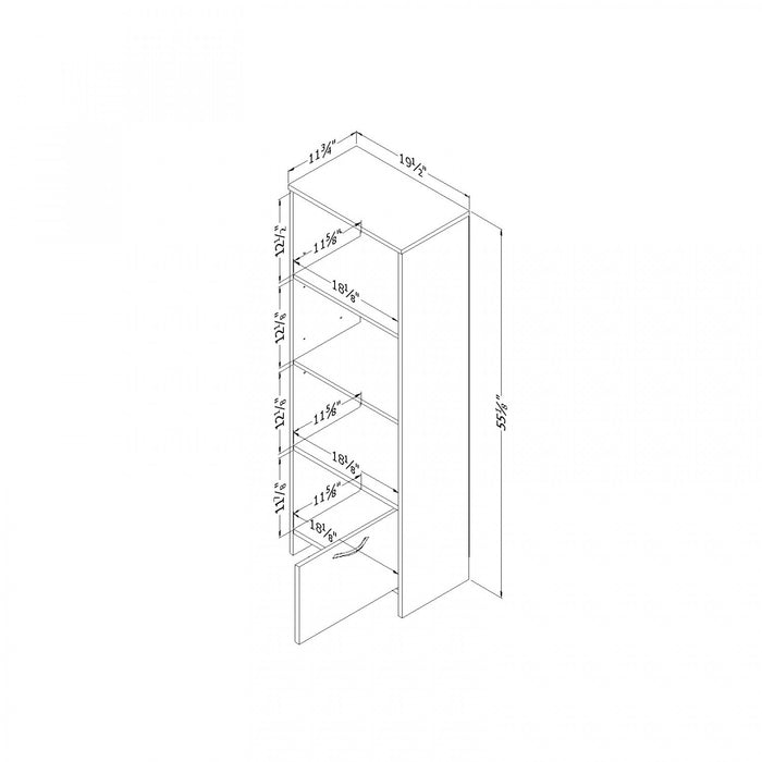 Step One 3-shelf Bookcase With Door Pure White - South Shore