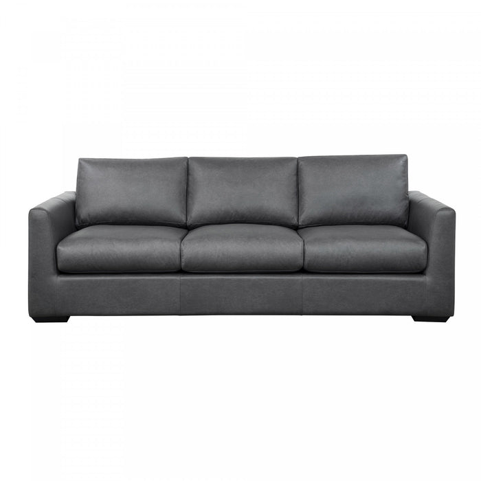 Canape contemporain Cleo 96\" en tissu, coloris etain