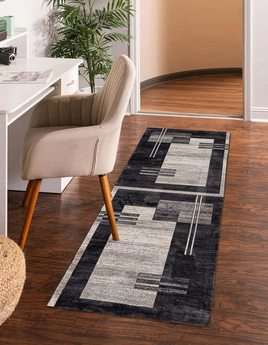 Tapis Contemporain Sorelle 2'2\" x 7'7\" en Gris