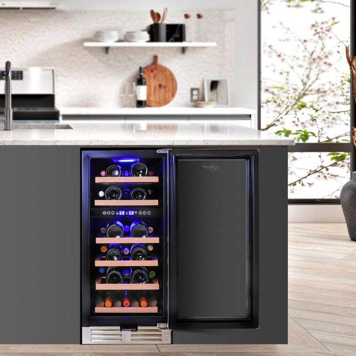 Cellier encastré à compresseur Koolatron en acier inoxydable pour 28 bouteilles de vin