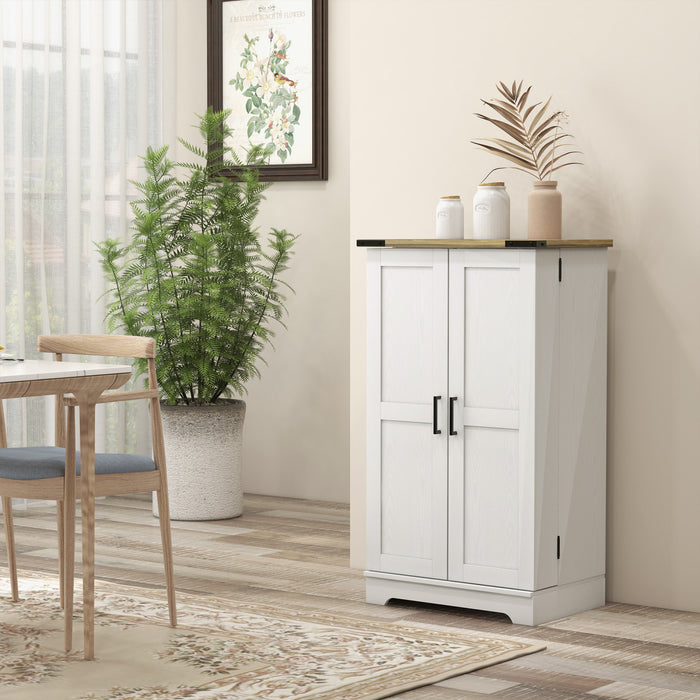 HOMCOM Armoire de rangement pour garde-manger de cuisine, Blanc creme