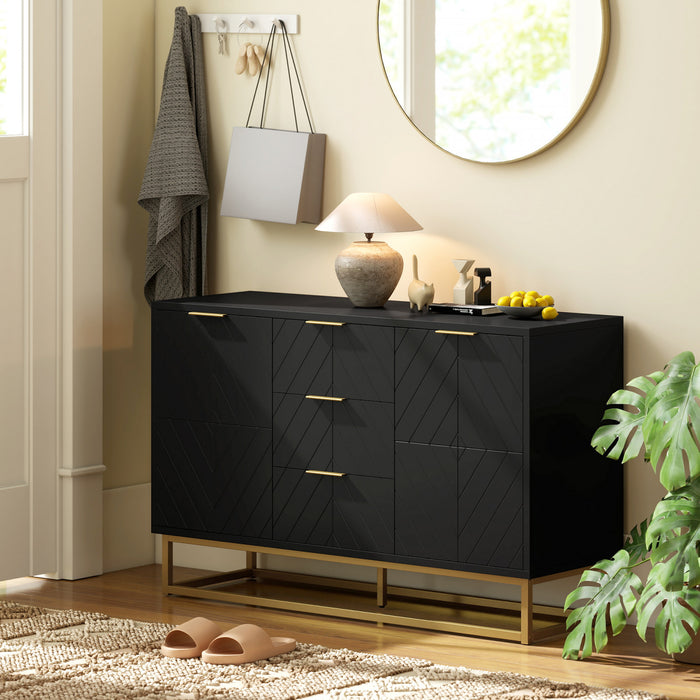 HOMCOM Meuble de Rangement 3 Tiroirs Buffet pour Salle a Manger, Salon
